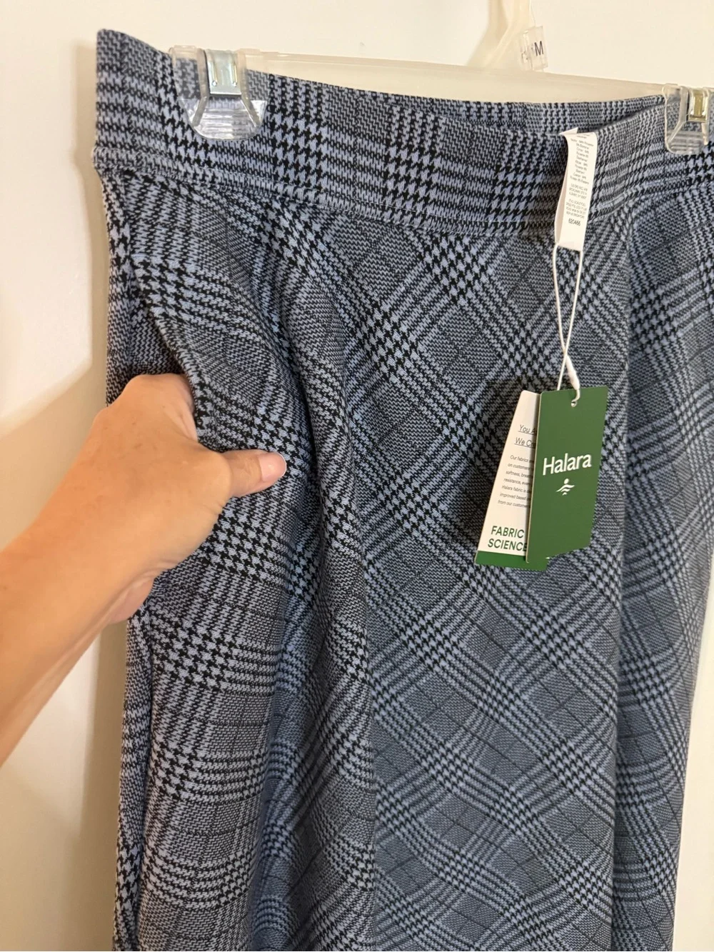 NWT HALARA Blue Plaid A-Line Midi Skirt - Picture 6 of 10